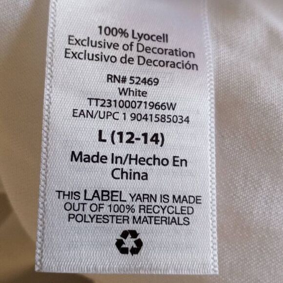 TIME & TRU WHITE BUTTON DOWN ROLL SLEEVE BLOUSE SZ.L EUC. - Picture 9 of 10